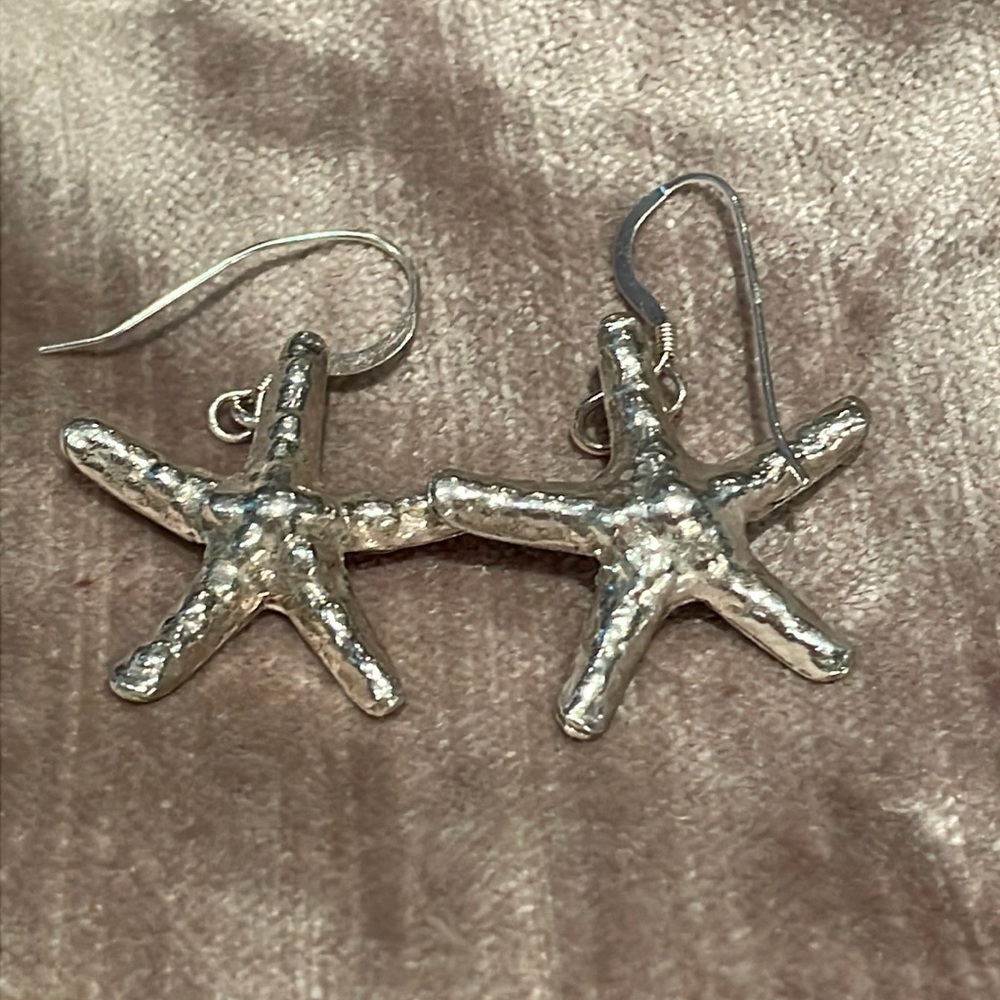 Starfish Earrings Sterling Silver